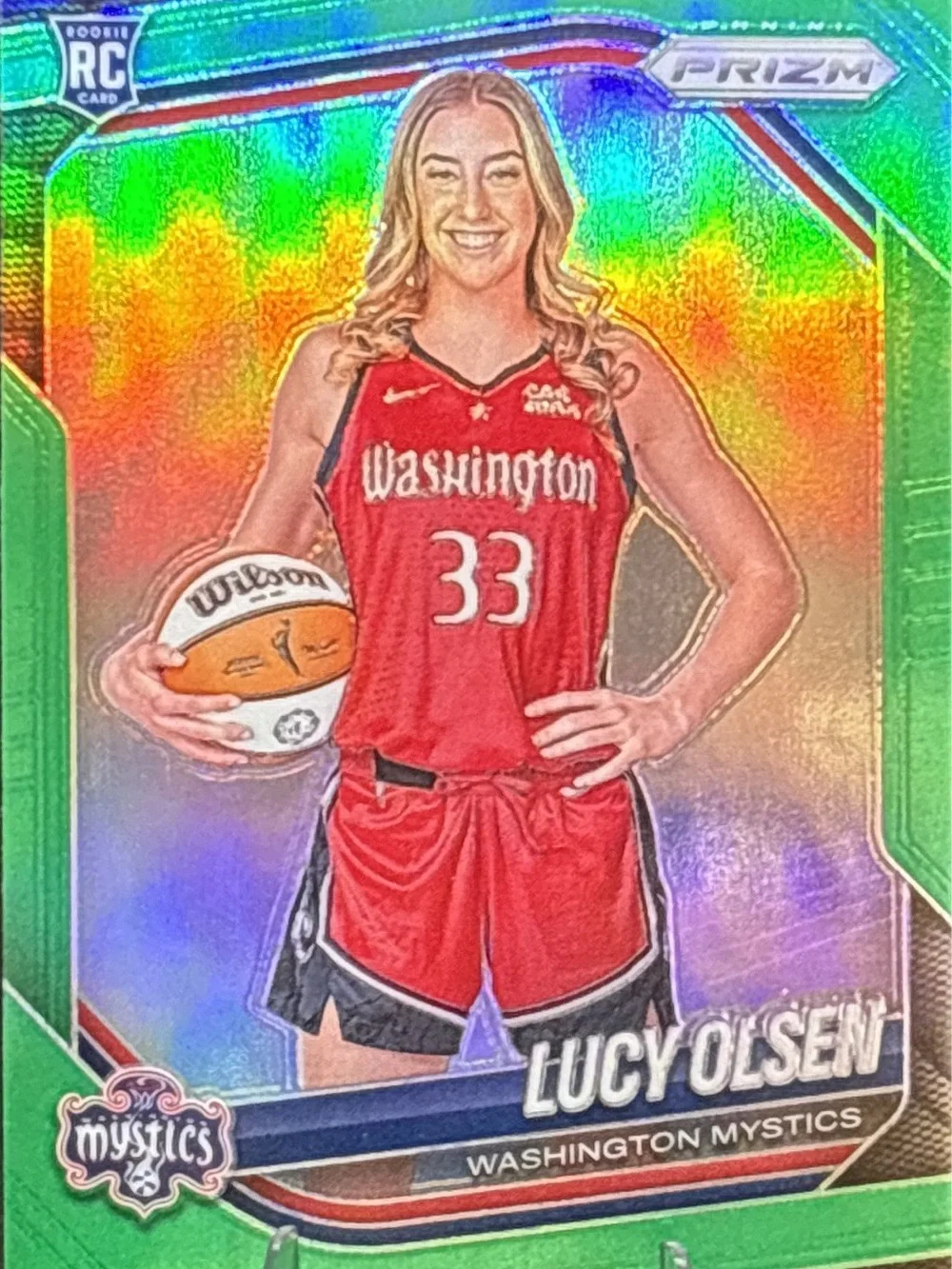 Panini Prizm Washington Mystics Green Prizm Lucy Olsen Rookie Basketball Card